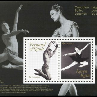 Canada Stamp #3289 - Canadian Ballet Legends (2021) $1.84 Souvenir sheet of 2 stamps