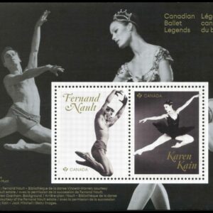 Canada Stamp #3289 - Canadian Ballet Legends (2021) $1.84 Souvenir sheet of 2 stamps