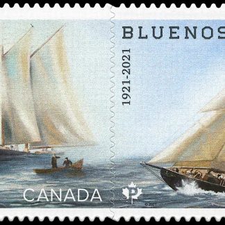 Canada Stamp #3295i - Bluenose (1921-2021) (2021) 2 x P (92¢) Pair of 2 stamps, die cut to shape