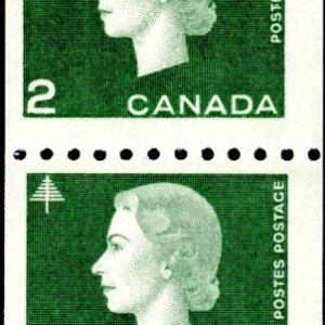 Canada Stamp #406i- JUMP strip - Queen Elizabeth II (1963) 4 x 2¢ Strip of 4