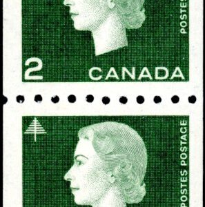 Canada Stamp #406pa - Queen Elizabeth II (1963) 2 x 2¢ Pair (FINE)
