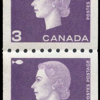 Canada Stamp #407pa - Queen Elizabeth II (1963) 2 x 3¢ Pair