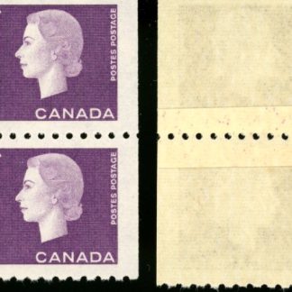 Canada Stamp #407re-st - Queen Elizabeth II (1963) 2 x 3¢ Repair paste-up PAIR