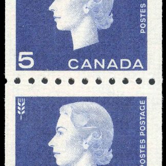 Canada Stamp #409pa - Queen Elizabeth II (1962) 2 x 5¢ Pair