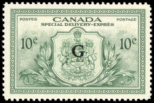 Canada Stamp - E - Special Delivery #EO2 - Special Delivery (1950) 10¢ Overprinted G in black