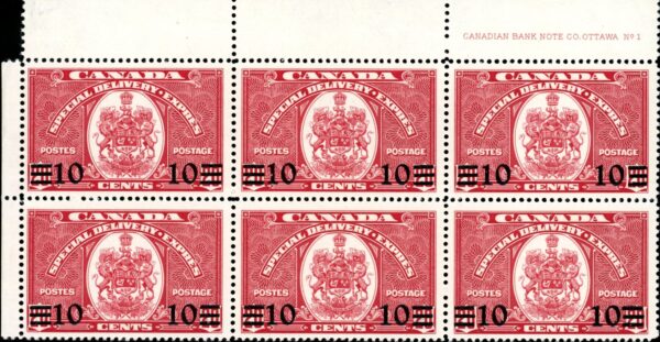 Canada Stamp - E - Special Delivery #E9 - Confederation Issue (1939) 10¢ on 20¢