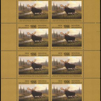 New Brunswick Conservation Fund Stamp #NBW3F - Moose by David MacIntosh (1996) Sheet of 8
