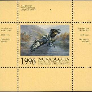 NSW5* -- Nova Scotia Wildlife Conservation 1996 Osprey by Bruce John Wood. Single mini sheet