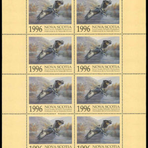 Nova Scotia Wildlife Federation Stamp #NSW5f - Osprey by Bruce John Wood (1996) 8 x $6 Sheet of 8