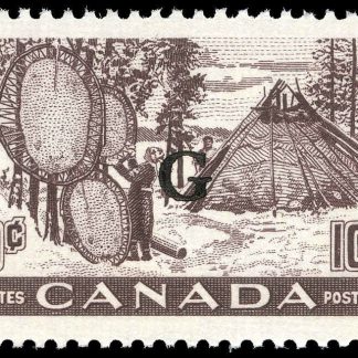Canada Stamp - O - Official #O26 - Fur-Drying Skins (b) (1950) 10¢ Overprinted G