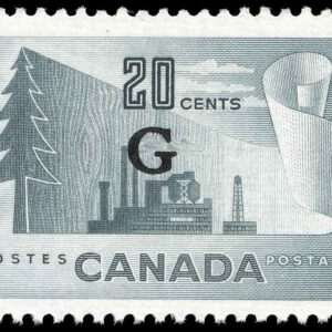 Canada Stamp - O - Official #O30 - Paper Mill (b) (1951) 20¢ Overprinted G (MH)