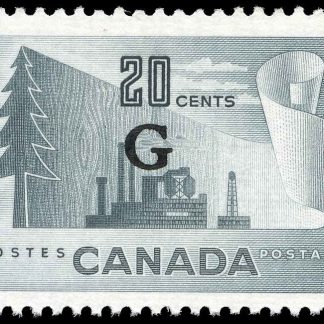 Canada Stamp - O - Official #O30 - Paper Mill (b) (1951) 20¢ Overprinted G