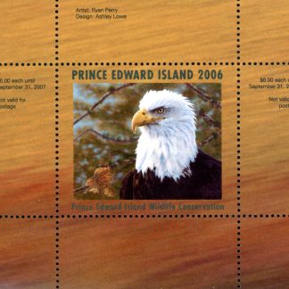 PEW12* -- Prince Edward Island Wildlife Conservation 2006 Bald Eagle by Ryan Perry. Single mini sheet with matching folder