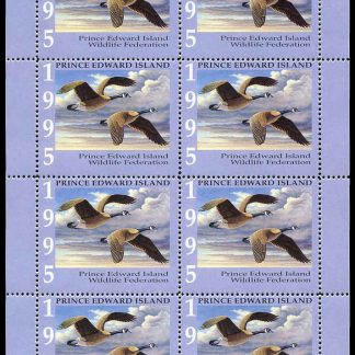 Prince Edward Island Wildlife Federation Stamp #PEW1f - Canada Geese by Brent R. Todd (1995) 8 x $6 Sheet of 8