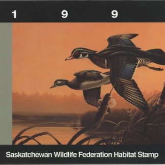 Saskatchewan Wildlife Federation Stamp #SW5 - Wood Ducks by Wayne Dowdy (1994) 6$