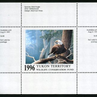 YW1* - Yukon Wildlife Conservation 1996 Bald Eagle by Mark Mittlesteadt. Single mini sheet with matching folder