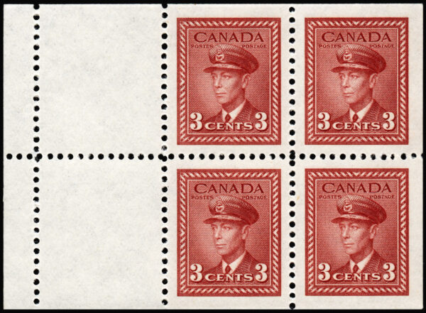 Canada Stamp Booklet - #BK34d King George VI War (1942) 25¢ Type I, surcharged rate page, (2 x 251a) - Image 4