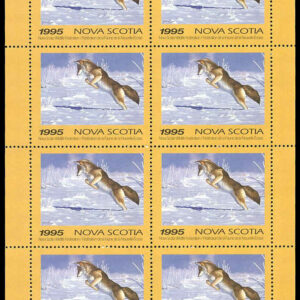 Nova Scotia Wildlife Federation Stamp #NSW4f - Coyote by Tom Mansanerez (1995) 8 x $6 Sheet of 8