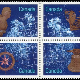 Canada Stamp #1144ai - Shipwrecks (1987) 4 x 36¢ Se-tenant block (1141-1144) (DF back)