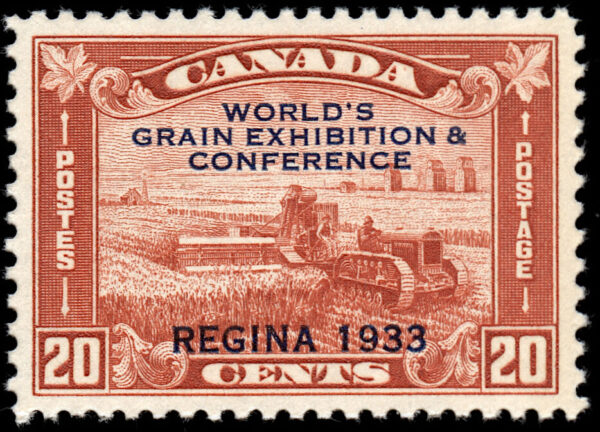 Canada Stamp #203 - Harvesting Wheat Overprint (1933) 20¢ MLH