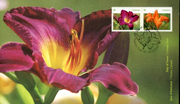 Canada Stamp FDC#2529-2530 - Daylilies (2012) 2 x P (61¢) Set of 2 stamps