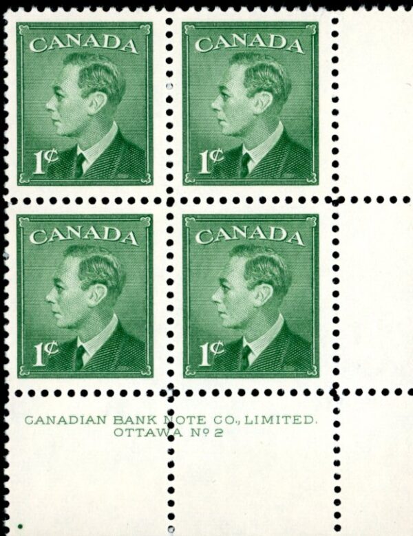 Canada Stamp PB#289 - King George VI (1950) 1¢