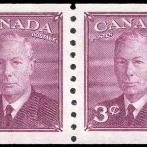 Canada Stamp #299pa - King George VI (1950) 2 x 3¢ Pair