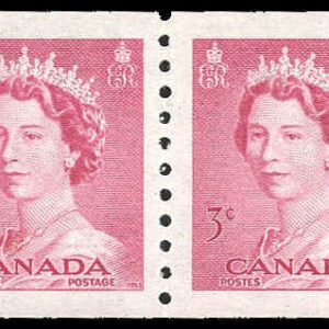 Canada Stamp #332 - Queen Elizabeth II (1953) 4 x 3¢ strip of 4