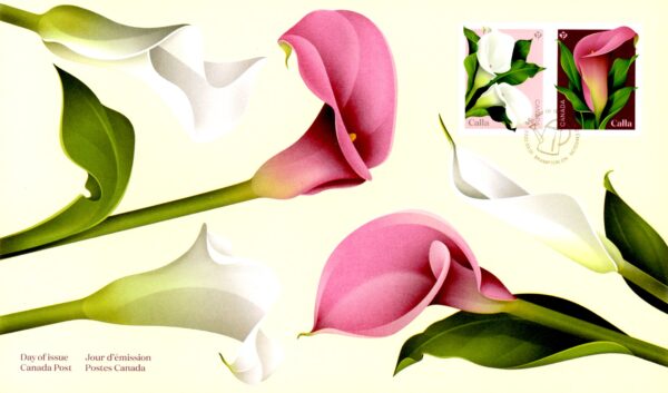 Canada Stamp #3322-3-OFDC - Calla (2022) 2 x P (92¢) Official first day cover