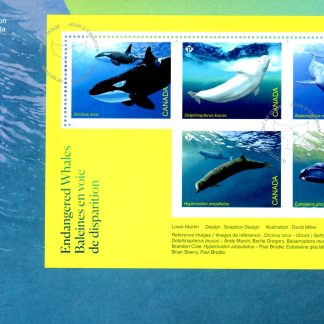 Canada Stamp #3327-FDC - Endangered Whales (2022) $4.60 Official first day cover