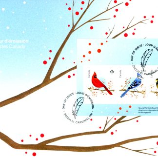 Canada Stamp #3363-FDC - Holiday Birds (2022) $4.93 Official first day cover