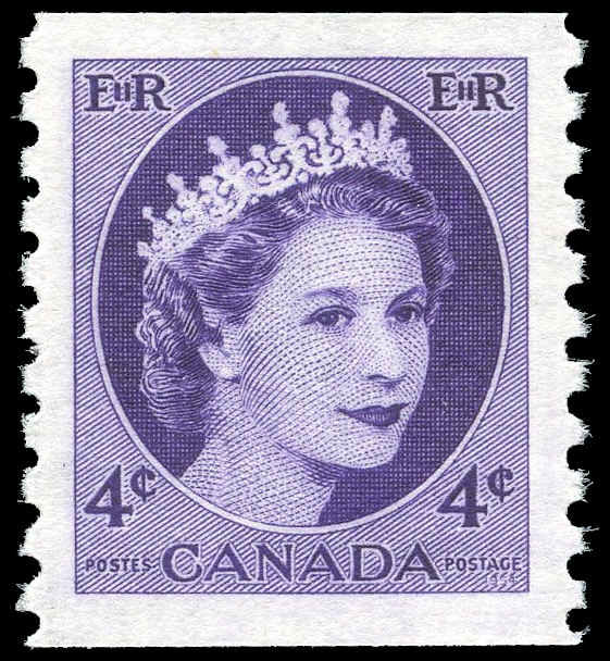 Canada Stamp #347 - Queen Elizabeth II (1954) 4¢