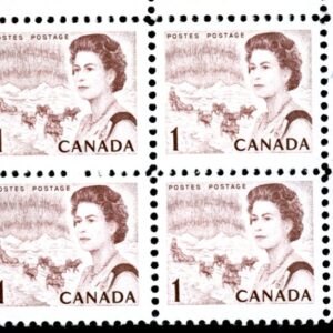 Canada Stamp CB#454PIV - Queen Elizabeth II & Northern Lights (1971) 1¢ WCB, 4mm bar, LF, PVA