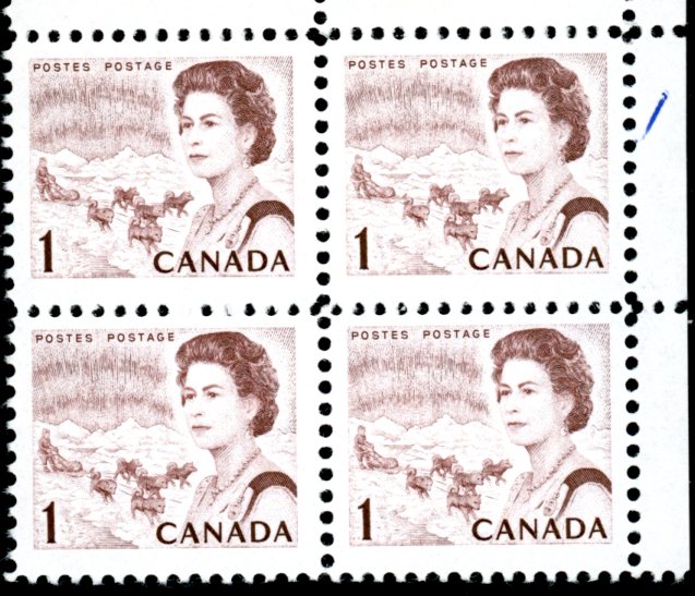 Canada Stamp CB#454ii - Queen Elizabeth II & Northern Lights (1971) 1¢ HB, DEX
