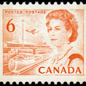 Canada Stamp #459bp - Queen Elizabeth II & Transportation (1969) 6¢ W2B, DF