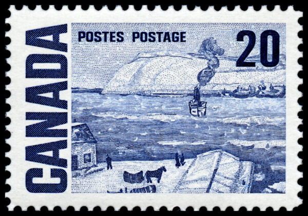 Canada Stamp #464p - The Ferry, Quebec, by J.W. Morrice (1969) 20¢ W2B, DF, DEX
