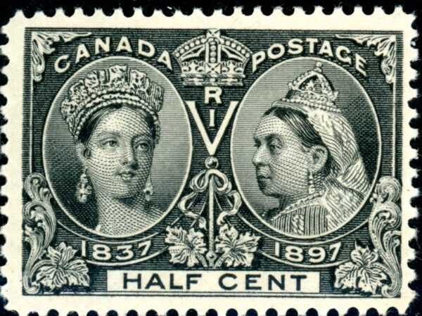 Canada Stamp #50 - Queen Victoria Jubilee (1897) ½¢ (FVF-MH)