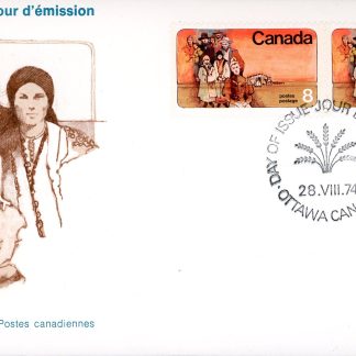 Canada OFDC #643- Prairie Settlers (1974) 2 x 8¢