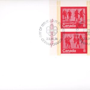 Canada OFDC #644-647 PLATE BLOCK - Olympic Games - Keeping Fit - (1974) 4 x 8¢