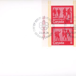 Canada OFDC #644-647 PLATE BLOCK - Olympic Games - Keeping Fit - (1974) 4 x 8¢