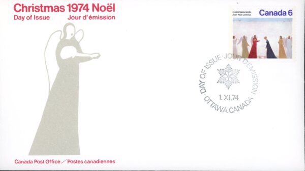 Canada OFDC #650 - Nativite - Jean Paul Lemieux  (1974) 6¢