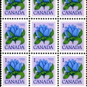 Canada Stamp #705 -ERROR Bottle Gentian (1977) 1¢ NF/NF - BULLET HOLE