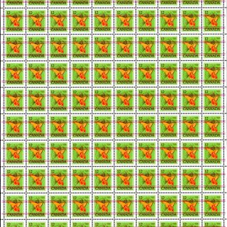 Canada Stamp SHEET#712xx - Jewelweed (1978) 12¢ Precancelled (red lines), DF/DF