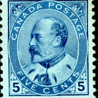 Canada Stamp #91 - Edward VII (1903) 5¢ Bluish paper F-MH