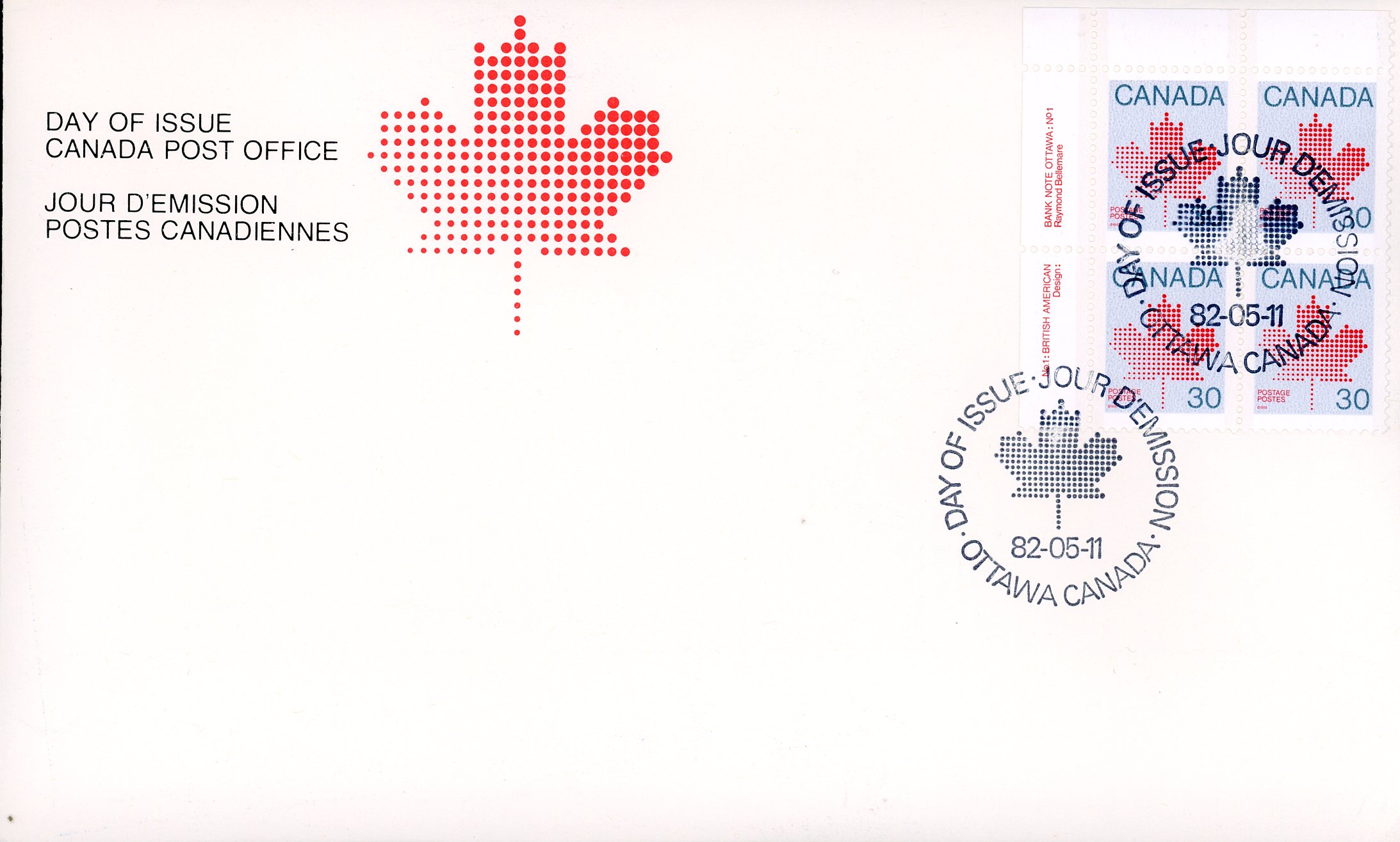 Canada OFDC PB#923 - Maple Leaf (1982) 30¢