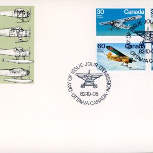 Canada Stamp FDC#970a 972A- Bush Aircraft (1982) 2 x 30¢ Se-tenant pair (969, 970),