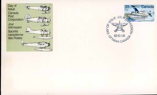 Canada Stamp FDC#970 - De Havilland Canada Beaver (1982) 30¢