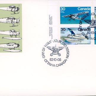 Canada Stamp FDC#970a - Bush Aircraft (1982) 2 x 30¢ Se-tenant pair (969, 970), DF