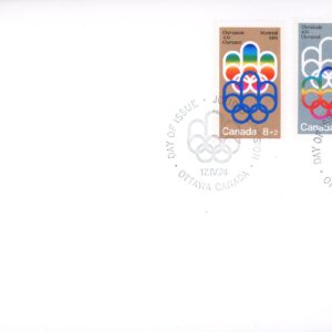 Canada Stamp - B - Semi Postal #B1- B3-OFDC 1976 Olympics (1974) 8c +2¢, 10¢ +5¢, 15¢ + 5¢