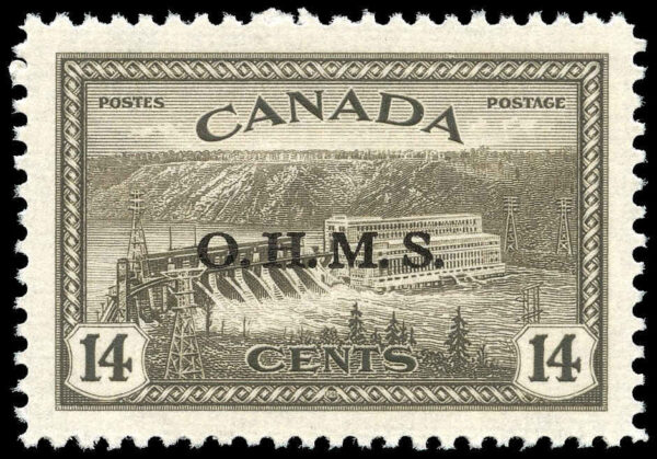 Canada Stamp - O - Official #O7 - Hydroelectric Plant (1949) 14¢ O.H.M.S. (MH)